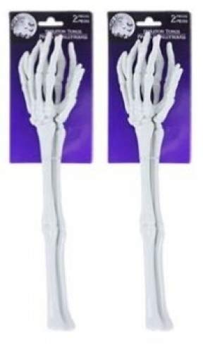 Forum Novelties Two Sets of Plastic Skeleton Arms & Hands Serving Forks or Tongs, standard