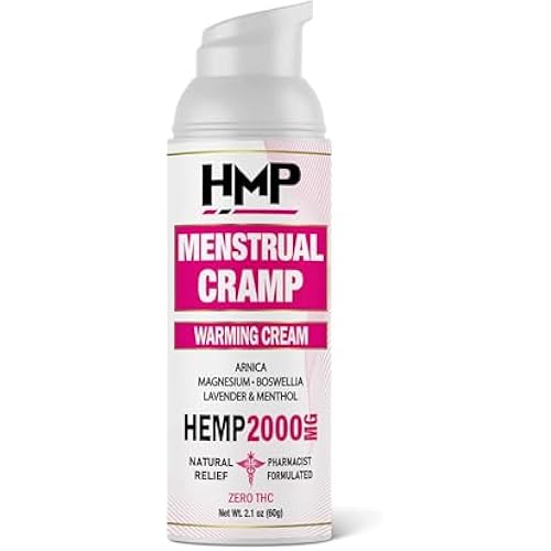 Menstrual Cramp Hemp Cream 2000MG with Menthol for Menstrual Cramps, Easy to Use, Natural Formula, Topical Cream, Made in USA, 2.1oz