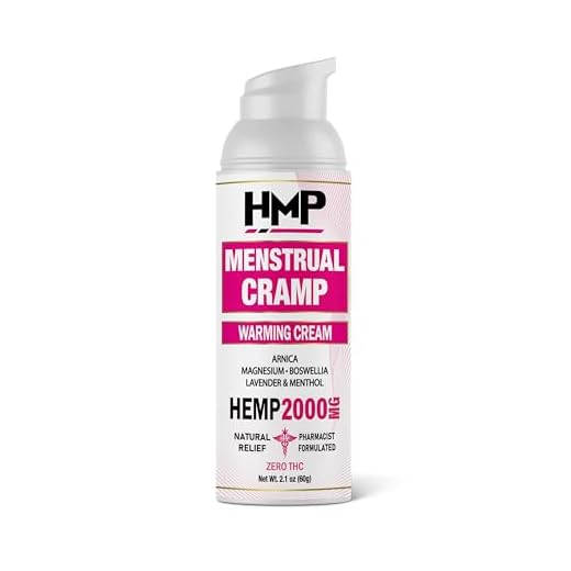 HMP BRANDS Menstrual Cramp Hemp Cream 2000MG with Menthol for Menstrual Cramps, Easy to Use, Natural Formula, Topical Cream, Made in USA, 2.1oz