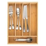 mDesign Cubertero de Madera de bambú – Moderno Organizador de Cocina para cajones – Separador de cajones para Cocina, Oficina, baño y Dormitorio – Color bambú