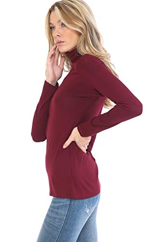 Image of Women's Lightweight Long Sleeve Turtleneck Top Pullover Sweater (S-3XL)