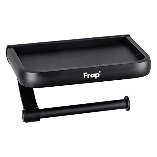 Preisvergleich Produktbild Frap Toilettenpapierhalter schwarz Klopapierhalter mit anodisierter Finish für Badzimmer WC, Wandmontage Papierhalter aus Aluminium, MEHRWEG