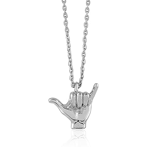 Divine Nine Depot Ice Cold Hand Sign Pendant Necklace (20 inches, Silver) Cover