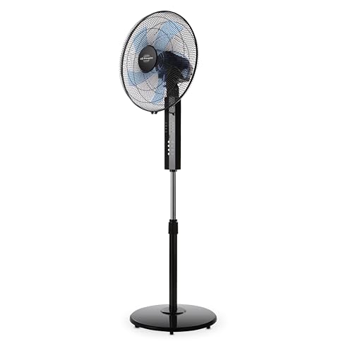 Orbegozo SF 0244 - Ventilador de pie, mando a distancia, silencioso, 240 V, 5 aspas 40 cm, apagado programable hasta 7.5 h, 3 velocidades, color negro