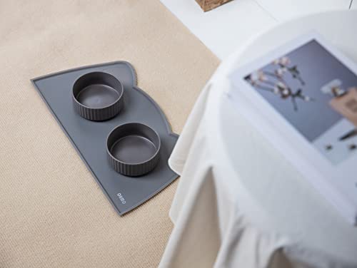 OHMO Napfunterlage für Kleine Hunde und Katze, 46x25cm, Unterlage für Katzennapf, rutschfeste Futterunterlage aus Silikon, wasserdicht, Grau - Image 7