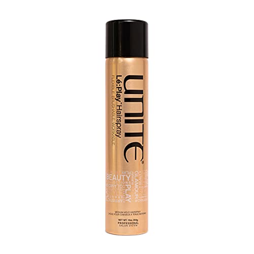 UNITE Hair - L:Play Hairspray Flexible Light to Medium Hold Styling Spray Brushable Non-Flaking with Natural Satin Finish Thermal Protection 10 Oz