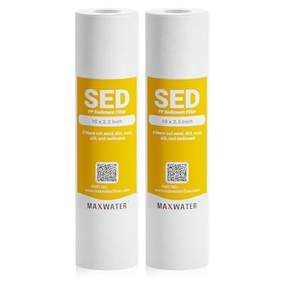 Max Water 10 Micron 10 x 2.5 Sediment Filter Cartridge Replacement for Reverse Osmosis and Whole House Water Filter, Compatible with Well Water Filters P5, AP110, WHKF-GD05, GE FXUSC, RS14-SS, 2 Pack