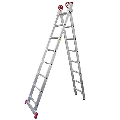 Escada Extensiva de Alumínio 8x2 Degraus 2,40m a 3,88m Evald