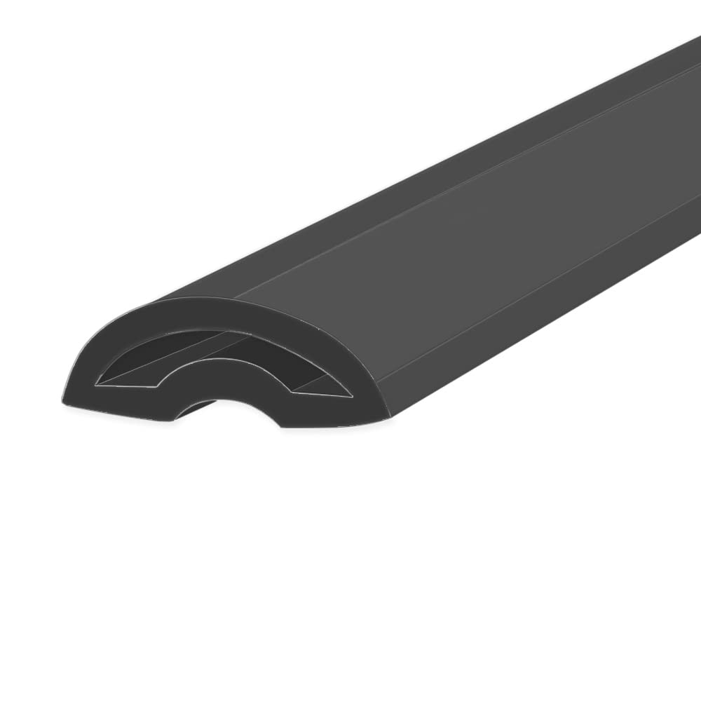 Shower or Bath Threshold Water Barrier Seal Strip | 80cm, 90cm, 140cm or 200cm Long | Clear, White or Black | Useful in Wetrooms or with Doors or Screens | Soft Material | SEAL119 (200cm, Black)