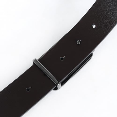 Image of Aurolran Men&Womens Leather Dress Belt Business Automatic Buckle Belt Color-Black Silver Gold
