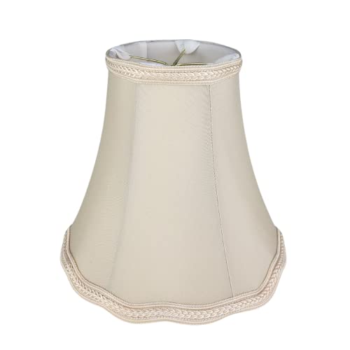 Image of Royal Designs, Inc. Scalloped Bell Designer Lamp Shade, Round Clip Fitter, DSO-83RC-8BG, 4 x 8 x 7.25, Beige