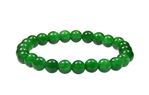 Image of Gemstone Beaded Bracelet 8mm Healing Stone Band Balancing Stretch Wristband for Men Women