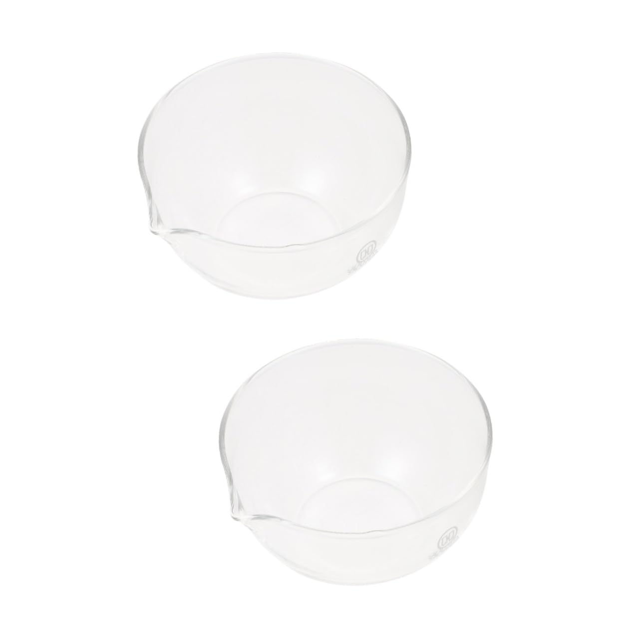 NAMOARLY 2pcs Evaporation Dish Flat Lab Basin Round Evaporating Dish Glass Container Spout