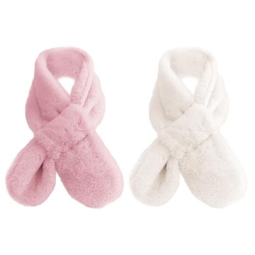 HTTDSLF 2 Piezas Bufanda Niño con Cuello Cruzado, Braga Cuello Niño, Braga Cuello Niño Braga Cuello Niña, Pañuelo de Cuello Cruzado Estilo Cuello, para niños de 2 a 10 años