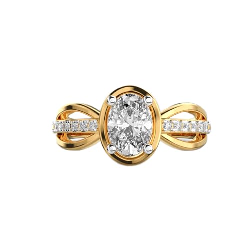Bague solitaire en moissanite argent 925 plaqué or pour sublimer vos tenues de soirée