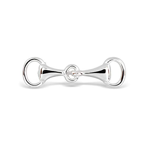 Image of WithLoveSilver 925 Sterling Silver Double Horse bit Horse Brooch Pin