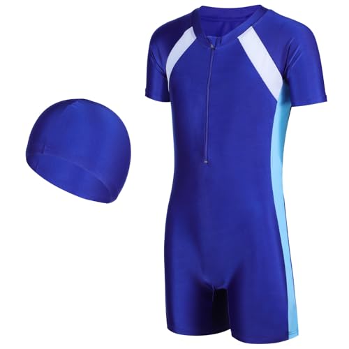 Maillot de bain une pièce enfant avec bonnet de 6 à 15 ans