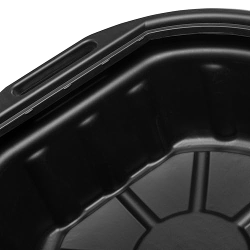 HÖGERT TECHNIK Ölablass 10 L, robuste Schale aus chemikalienbeständigem Kunststoff, mit Griffen, Trichter, auslaufsicher, langlebig, ideal für Auto, Schwarz