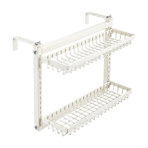 Vasiumic Radiador de hierro forjado blanco calentador de toallero con dos cestas de almacenamiento extraíbles y ganchos para secar ropa y zapatos, esquinas redondeadas diseño de seguridad