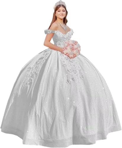 Robe de Quinceañera en tulle robe longue fleurs 3D coupe trapèze formelle 15 ans