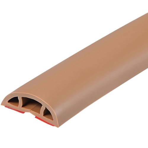 PVC Protector De Cable De Suelo, Canaleta Cables Suelo Adhesiva, Canaleta Pasacables Suelo Marron(Color: Light Brown, S: 3m)