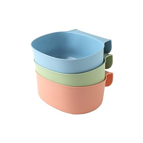 MUELODSIC 3pcs Hanging Kitchen Garbage Storage Boxes Plastic Food Waste Containers Multifunctional Household Storage Bins with Space Saving Design for Cabinet Doors in Blue Green Pink