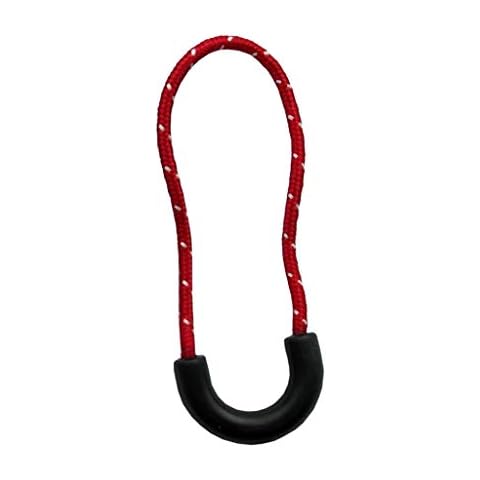 TENNER.LONDON Set of 10 Zipper Pull Zip Pull Zipper Puller Cord Slider Fastener Jacket Bag Backpack (Black/RED) Cover