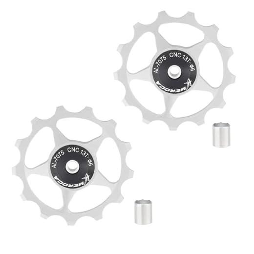 2Pcs Bicycle Rear Derailleur, Derailleurs, Jockey Wheel Bike Guide Roller Pulley, Ceramic Bearings, Bicycle Derailleur Accessories 11T (White)