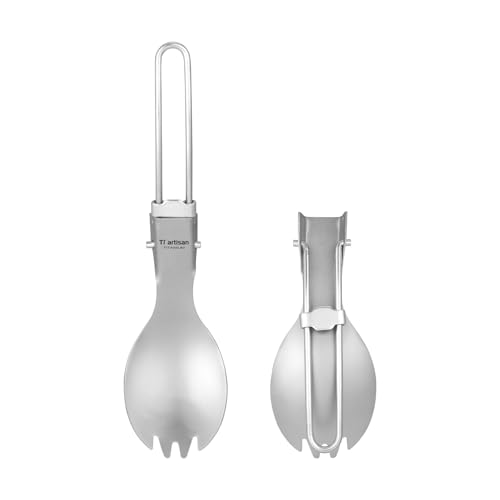 Ti artisan Titanium Klapplöffel Spork Outdoor Camping Geschirr Titan Besteck Spork Titan-Göffel