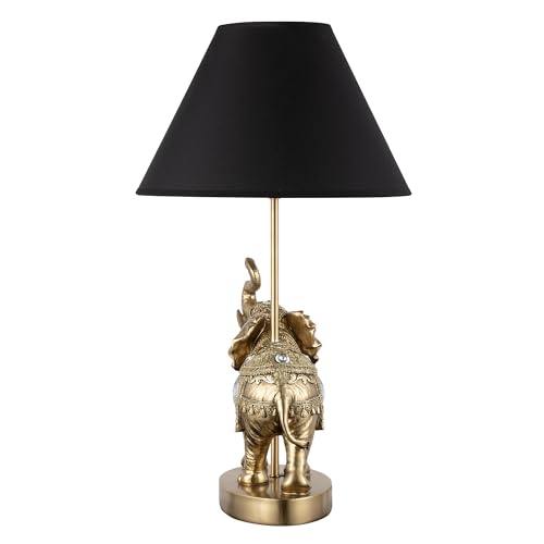 ICE ARMOR 18.5" Detailed Craftsmanship Golden Elephant Table Lamp - Bedside Light with Fabric Shade, Exotic Decor & Cultural Ambiance by ICE ARMOR - Used condition - Image 3