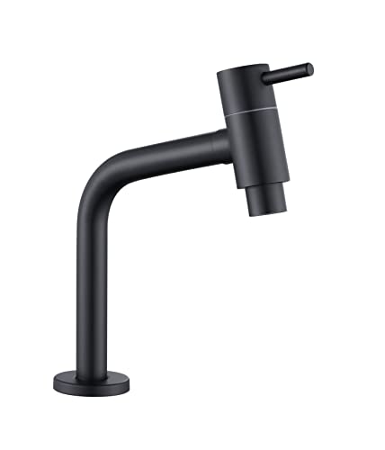 Torneira Banheiro Inox Mesa Bancada Curta Preto NOX07B