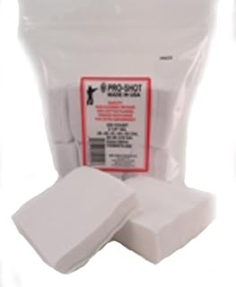 Pro Shot Gun Care Flannel Gun Cleaning 750 Count Patches (.38-.45Caliber/.20-.410Ga. 21/4SQ.)