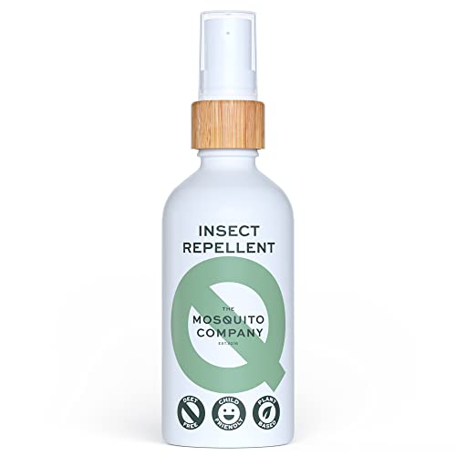 The Mosquito Company, Insect Repellent Spray Maximum Strength, Natural, DEET Free Formula, Mosquitoes, Midges, Tick Repellent, Bug Repellent Suitable for Adults & Children, Glass Bottle, 100ml
