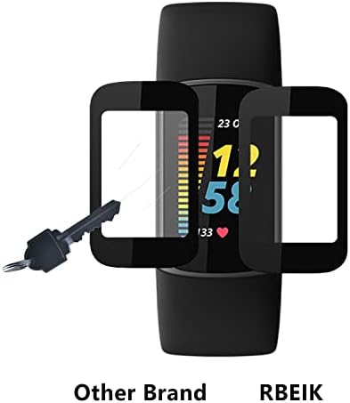 RBEIK [2PACK] Compatible with Fitbit Charge 5 Screen Protector, 3D Curved Full Coverage PET Anti-scratch Bubble Free Anti-Fingerprint Easy Install Not Glass Film Screen Protector for Fitbit Charge 5