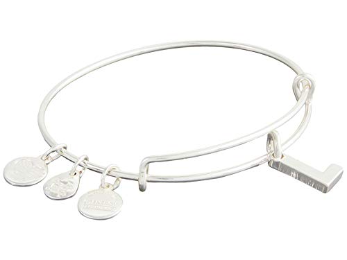 Image of Alex and Ani Expandable Bangle for Women, Initials A to Z Letter Charms, Shiny Finish, 2 to 3.5 in