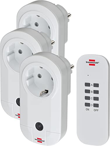 Brennenstuhl Funkschalt-Set RC CE1 3001, 3er Funksteckdosen Set (mit Handsender und erhöhtem Berührungsschutz) weiß Brennenstuhl Funkschalt-Set RC CE1 3001, 3er Funksteckdosen Set (mit Handsender und erhöhtem Berührungsschutz) weiß