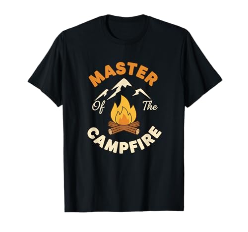 Master of The Campfire Kids Mountain Camping Funny Outdoor T-Shirt
