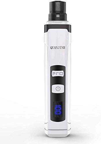 QUANJINR Dog Nail Grinder, Electric 2-Speed Pet Nail Trimmer Clipper Low Noise Rechargeable, with Display Pet Nail Trimmer Painless Paws…