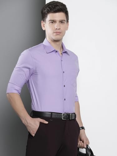 Image of THE INDIAN GARAGE CO Men's Slim Fit Formal Solid Cotton Shirt