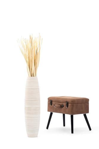 Image of Leewadee Large Floor Vase 26 inches Mango Wood for Pampas Grass, Dried Flowers