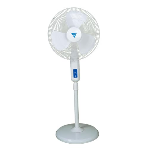 Image of Superfan Visiree P6 400 mm BLDC Pedestal Fan with Remote | 35W Energy Saving High Speed Standing Fan | 75 CMM Airflow | Oscillation, Tilt, Height Adjustment | 5 Year Warranty (White)