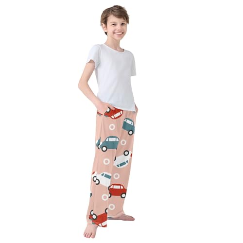 Red Car Boys Pants Boys Athletic Pants Long Pant for Boywith Pockets Wide-Leg Size 6-14Y 7