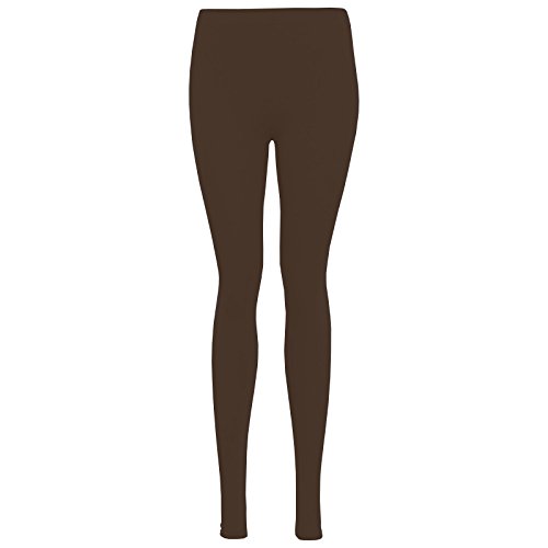 Leggings elásticos de licra y viscosa chocolate que no transparentan 2