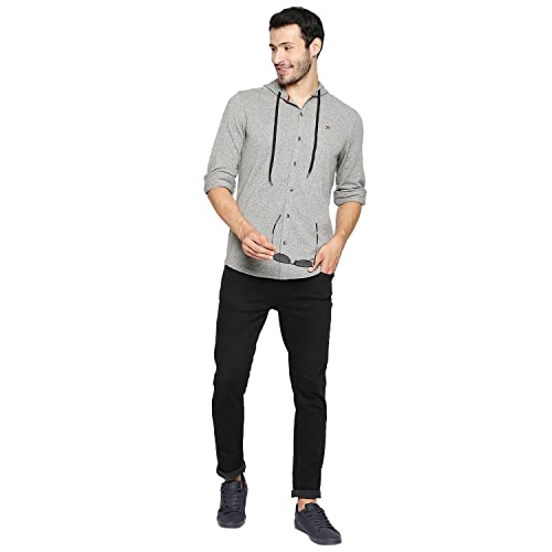Image of HammerSmith Men's 100% Cotton Long Sleeve Hooded Collar Casual Shirt
