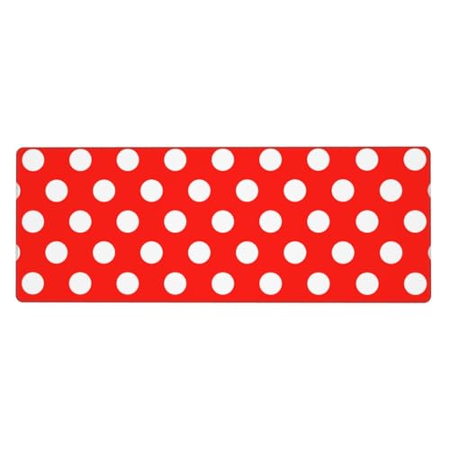 Grand tapis de souris de jeu et de bureau 30,5 x 80,9 cm imprimé à pois rouges