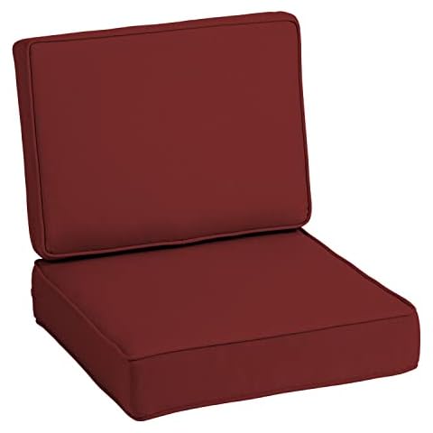 Arden Selections ProFoam EverTru Acrylic 24 x 24 x 6 in Deep Seat Set, Classic Red Cover