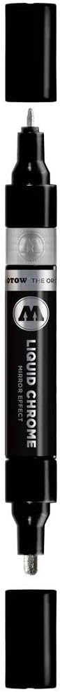 MOLOTOW Liquid Chrome Twin Tip Marker - Mirror Effect Dual Tip Pen - 1.5 & 4mm Nib Size