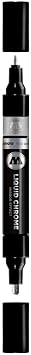 MOLOTOW Liquid Chrome Twin Tip Marker - Mirror Effect Dual Tip Pen - 1.5 & 4mm Nib Size
