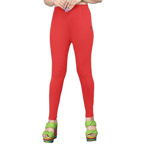 Image of Women's Solid Mid Rise Slim Fit Ankle Length Leggings - Comfortable and Stylish Yoga Pants for Workout, Running and Everyday Wear