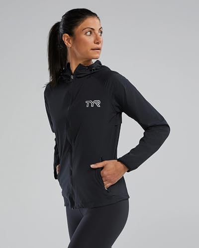 Image of TYR T280111XL Womens Full Zip Wind Black XL